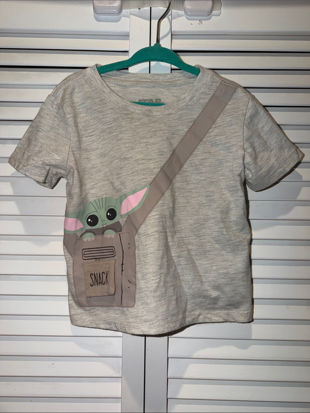 Star Wars Youth Grey Tee with Baby Yoda Pocket Graphic